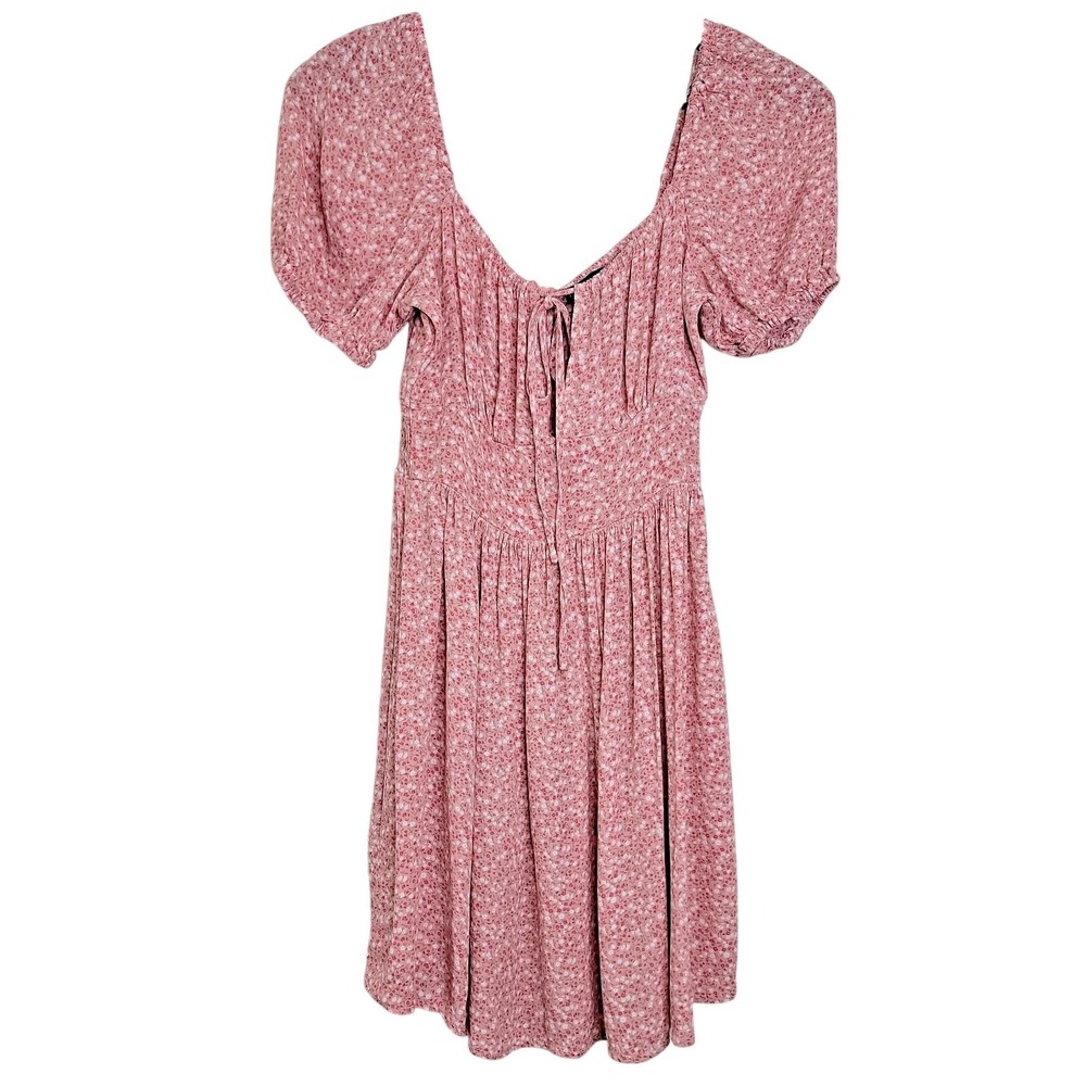 Forever 21 Floral Cottagecore Fairy Mini Dress Womens Medium Pink Boho